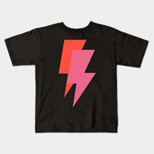 Pink and Orange Lightning Bolts Active Kids T-Shirt